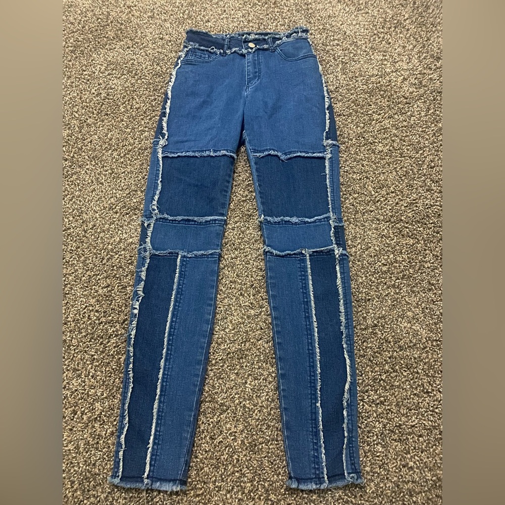 SHEIN Denim Patchwork Jeans